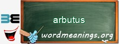 WordMeaning blackboard for arbutus